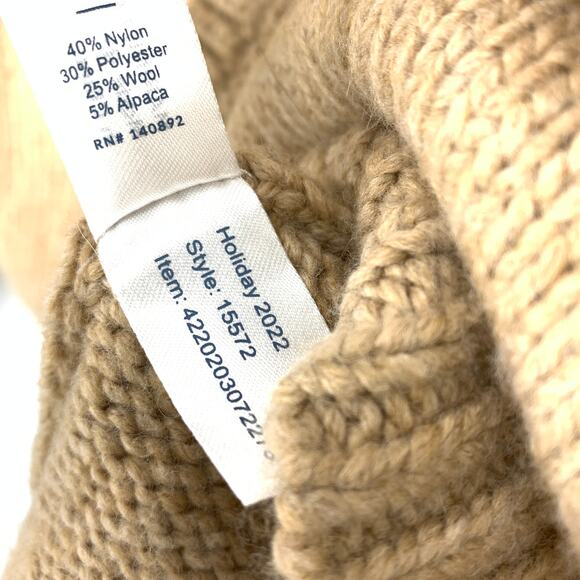 Marine Layer Pullover Hoodie Sweater Womens Size Medium Tan Wool Alpaca Blend - Picture 6 of 6